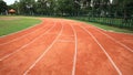 Curve running track lanes Royalty Free Stock Photo