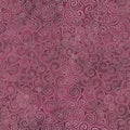 Curve seamless pattern. Hand drawn abstract curly white contours on dark crimson watercolor background.