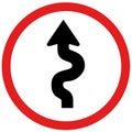 Curve sign board Royalty Free Stock Photo