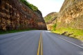 Curve, slippery, and dangerous road Royalty Free Stock Photo