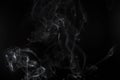 Curve smoky cloud of aromastick Royalty Free Stock Photo