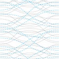Curve wavy lines seamless pattern, vector repeat endless background, tangled stripes trendy tiling wallpaper motif. Usable for fa Royalty Free Stock Photo