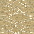 Curve wavy lines seamless pattern, vector repeat endless background, tangled stripes trendy tiling wallpaper motif. Usable for fa Royalty Free Stock Photo