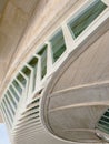 Curved Architectural Structure with Glass Panels