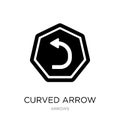 curved arrow icon in trendy design style. curved arrow icon isolated on white background. curved arrow vector icon simple and Royalty Free Stock Photo