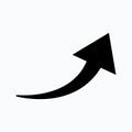 Curved arrow icon, vector illustration, Arrow pointer icon Royalty Free Stock Photo