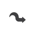 Curved Arrow Right pointer vector icon Royalty Free Stock Photo