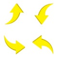 Curved arrow set: up, down, left, right.