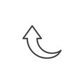 Curved arrow up line icon