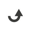 Curved arrow up vector icon. filled flat sign for mobile concept and web design. Upload arrow glyph icon. Symbol, logo Royalty Free Stock Photo