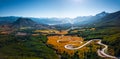 Curved asphalt road in the mountains