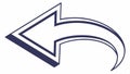 Curved back arrow return, navigation symbol for previous action and back step vector design Generative AI