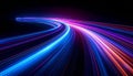 Curved Blue and Pink Light Trails on a Dark Background Representing Speed abstract motion blur Royalty Free Stock Photo