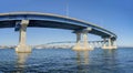 Curved bridge over the water in Coronado, San Diego, California