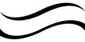 Curved calligraphic line strip, vector, ribbon like road element of calligraphy gracefully curved line