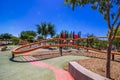 Curved Children`s Playground Equipment In Free Public Park Royalty Free Stock Photo