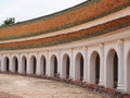 Curved corridor of Phra Prathomchedi. The Biggest Pogoda in the past of Thailand History.Nakhon pathom, Thailand, 8th May.2022 Royalty Free Stock Photo