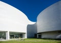 The Curved detail and shadow of concrete with beautiful blue sky