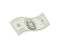 Curved dollar banknote isometric 3d icon