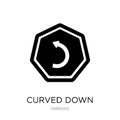 curved down left arrow icon in trendy design style. curved down left arrow icon isolated on white background. curved down left Royalty Free Stock Photo