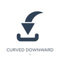 curved downward arrow icon in trendy design style. curved downward arrow icon isolated on white background. curved downward arrow Royalty Free Stock Photo