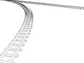 Curved endless Train track. Vector