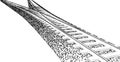 Curved endless Train track Royalty Free Stock Photo