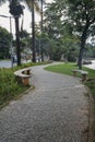 Curved sidewalks in Pampulha, Belo Horizonte, Brazil Royalty Free Stock Photo