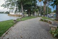 Curved sidewalks in Pampulha, Belo Horizonte, Brazil Royalty Free Stock Photo