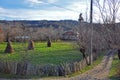 Curved fence of rural household Royalty Free Stock Photo