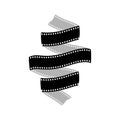 Curved film strip, element for cinema design. Movie and video symbol Royalty Free Stock Photo