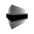 Curved film strip, element for cinema design. Movie and video symbol Royalty Free Stock Photo