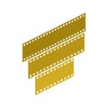 Curved film strip, element for cinema design. Movie and video symbol