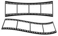 Curved Film strips on White Background