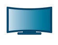 Curved Flat Screen Smart TV Royalty Free Stock Photo