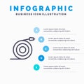 Curved, Flow, Pipe, Water Line icon with 5 steps presentation infographics Background Royalty Free Stock Photo