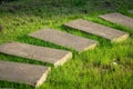 curved garden stone path in park Royalty Free Stock Photo