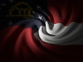 Curved Georgia flag