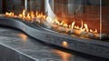 The curved glass front adds a touch of elegance and gives a clear view of the flames Royalty Free Stock Photo