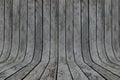 Curved gray aged wooden parquet backdrop - A good background for displaying objects