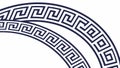 Curved Greek key decorative pattern border, vector design Generative AI Royalty Free Stock Photo