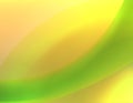Curved green stripe on yellow background. Vector graphics