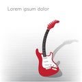 Curved guitar creative background Royalty Free Stock Photo