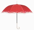 Curved handle red umbrella