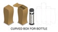 Curved hard paper box for bottle packaging product