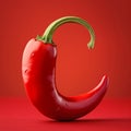 Curved hot red chili pepper Royalty Free Stock Photo