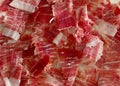 Curved Iberic ham. Spanish tapas Royalty Free Stock Photo