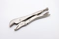 Curved Jaw Locking Pliers on White Background