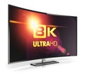 Curved 8K UltraHD TV Royalty Free Stock Photo