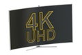 Curved 4K UltraHD TV, 3D rendering